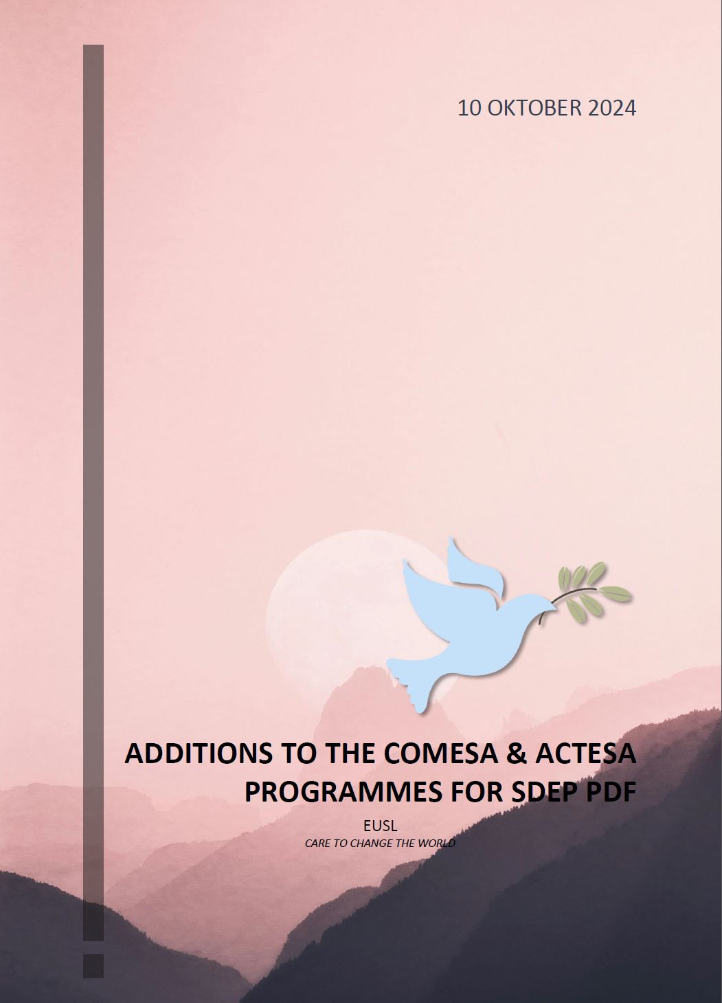 ADDITIONS TO THE COMESA & ACTESA  PROGRAMMES FOR SDEP PDF