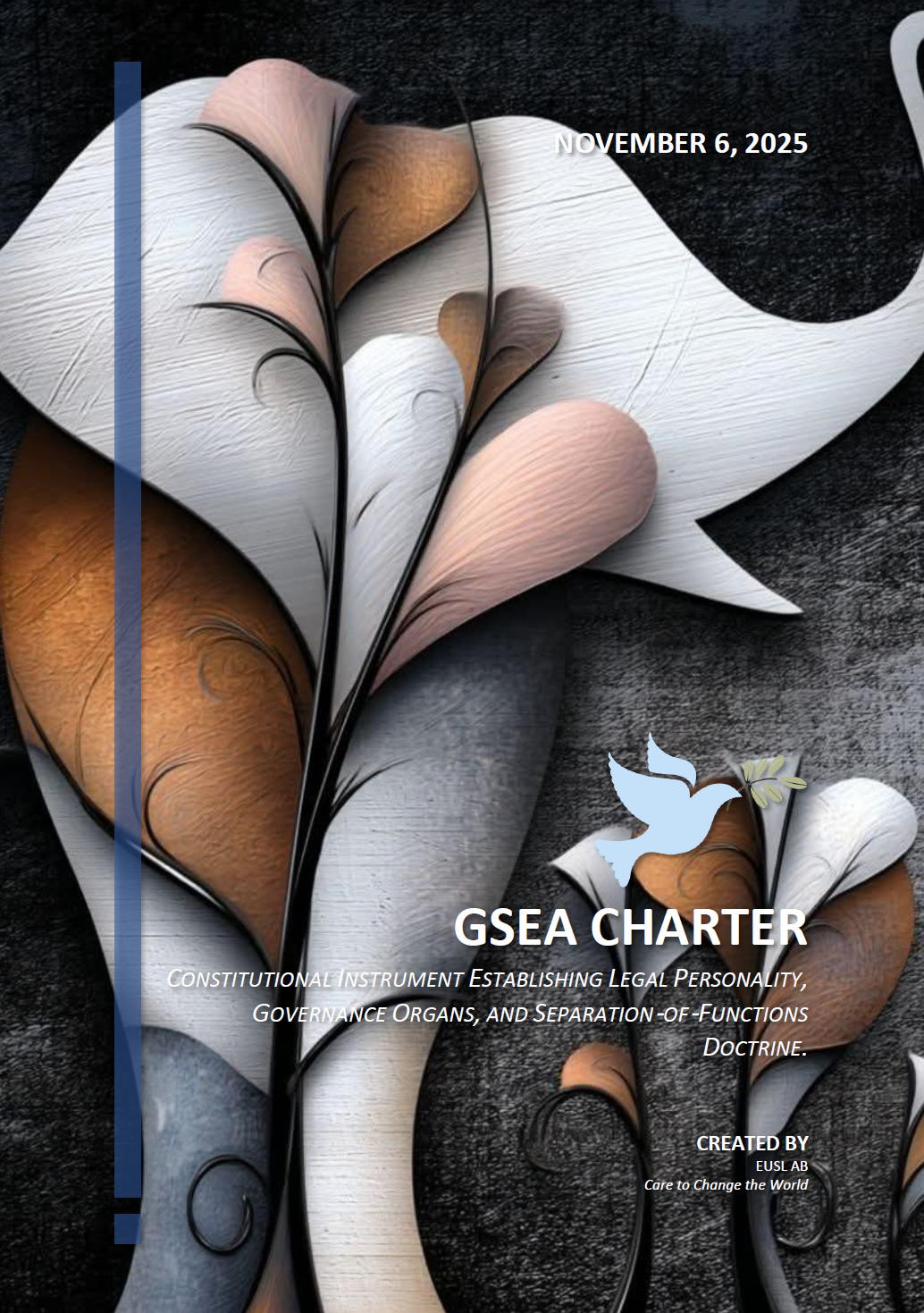 GSEA Charter PDF, establishing legal personality, governance organs, voting architecture, and separation-of-functions doctrine.