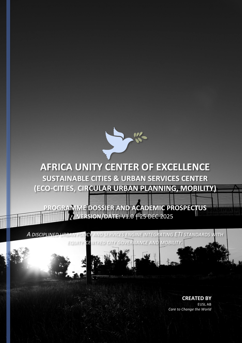 AUCE center for urban planning standards, WASH systems, and climate-resilient city services.