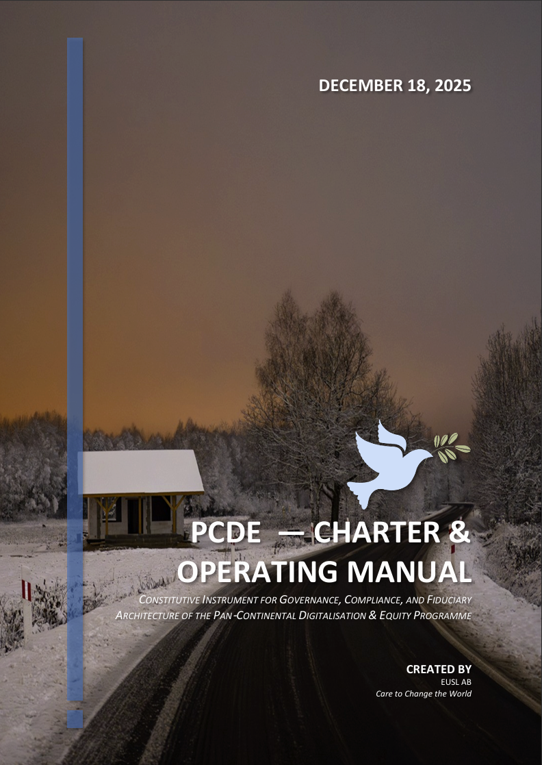 PCDE Charter – governance and compliance framework.