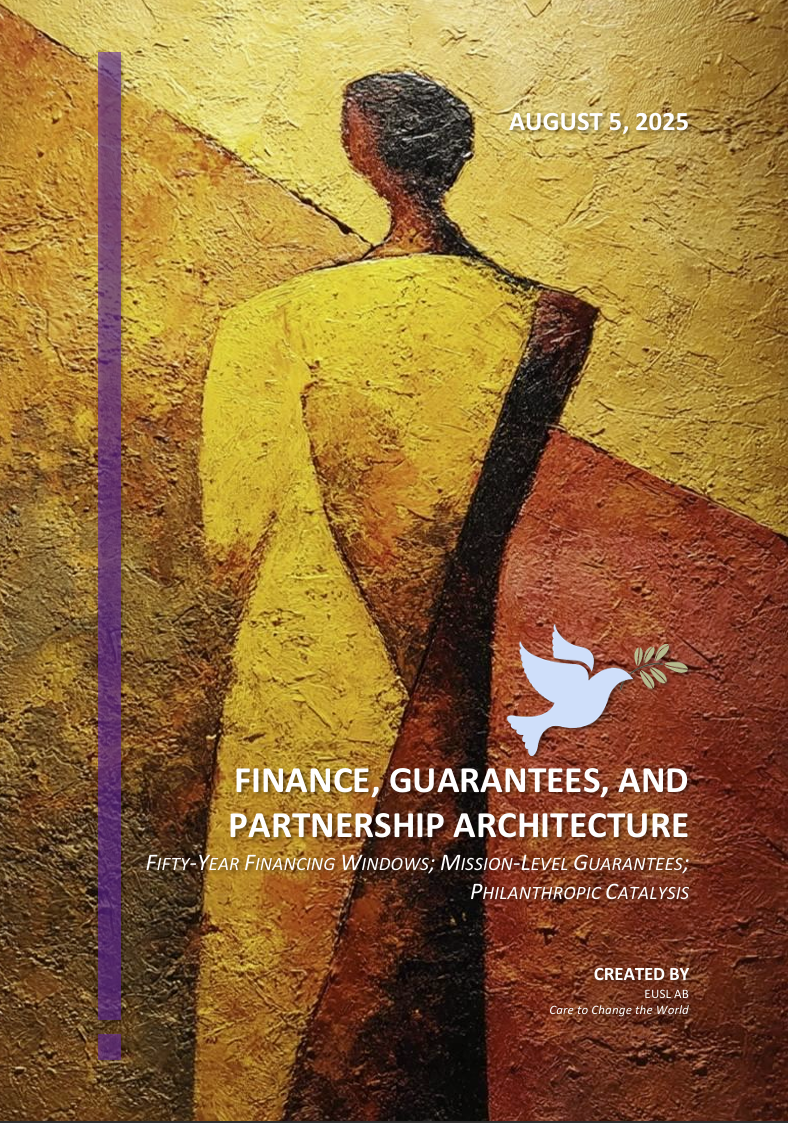 Establishes fifty-year financing windows, blended instruments, guarantees, and catalytic partnerships for lawful, auditable capital mobilization.