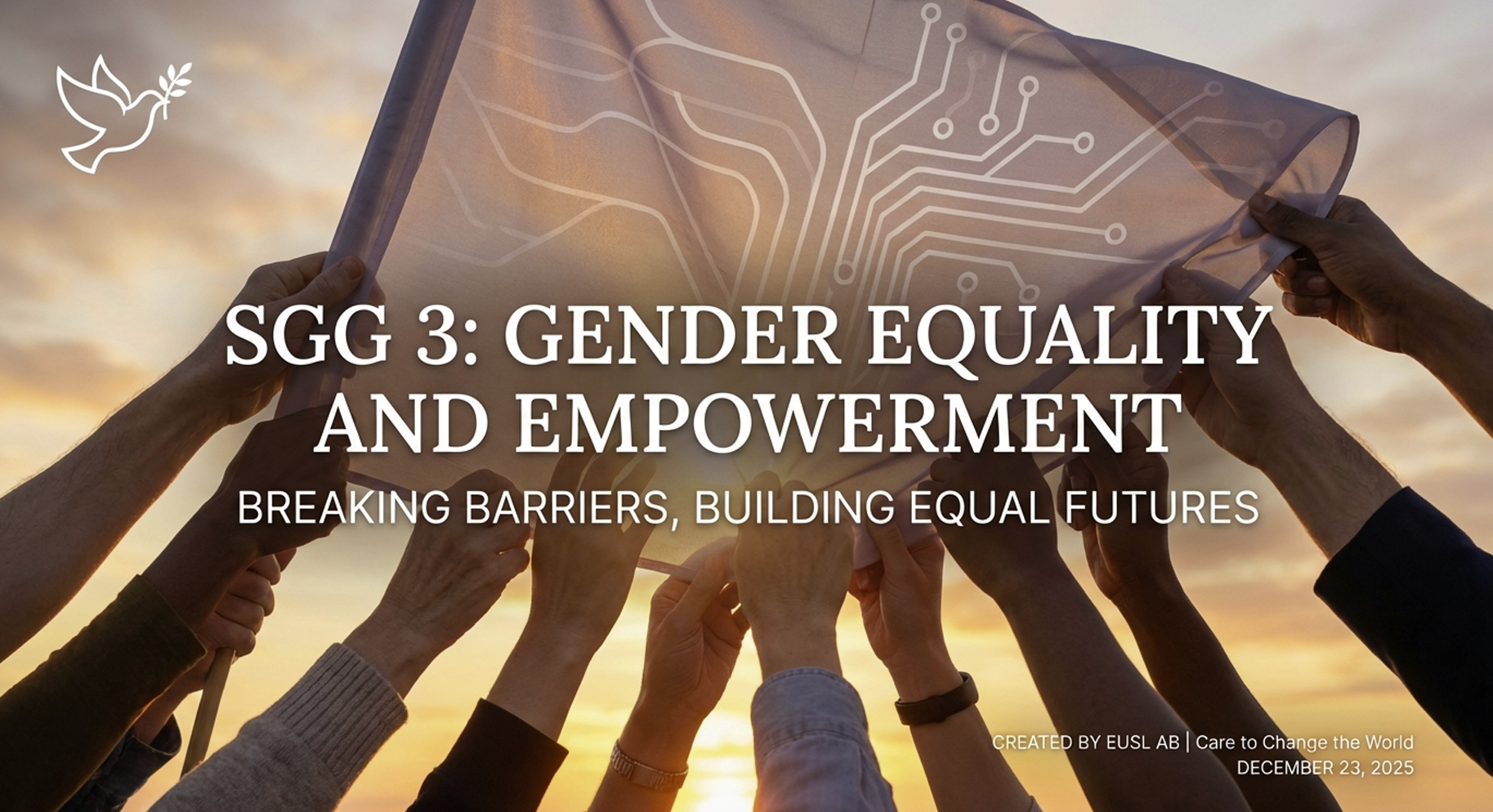 SGG 3 presentation outlining gender equality as a cross‑cutting goal ensuring rights, protection, participation, and empowerment across society.