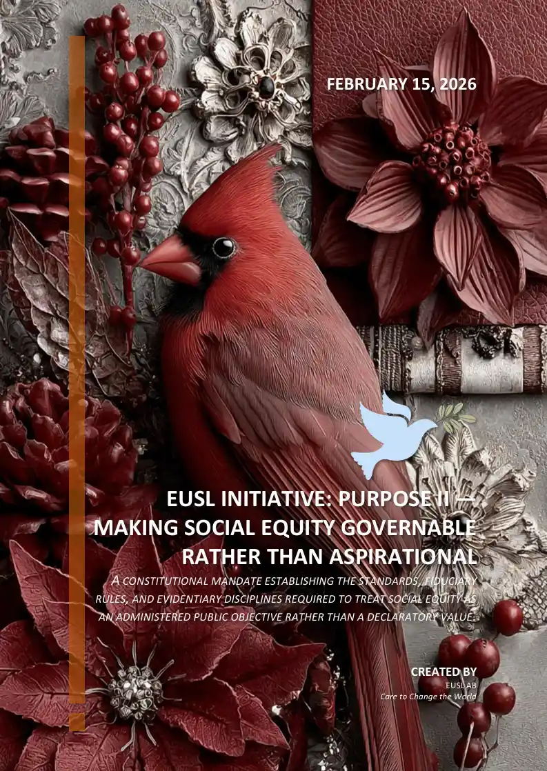 Document establishing how social equity becomes a governed, measurable, and correctable objective.
