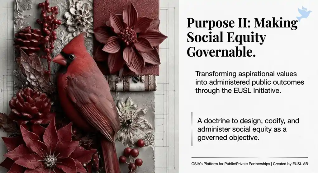 Presentation describing Purpose II and the governance of equity as a standard.