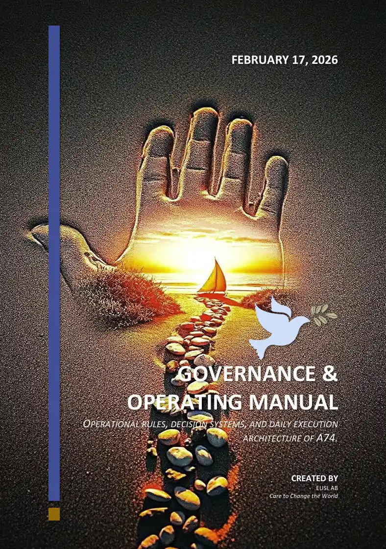 PDF detailing A74’s internal governance and operating systems.