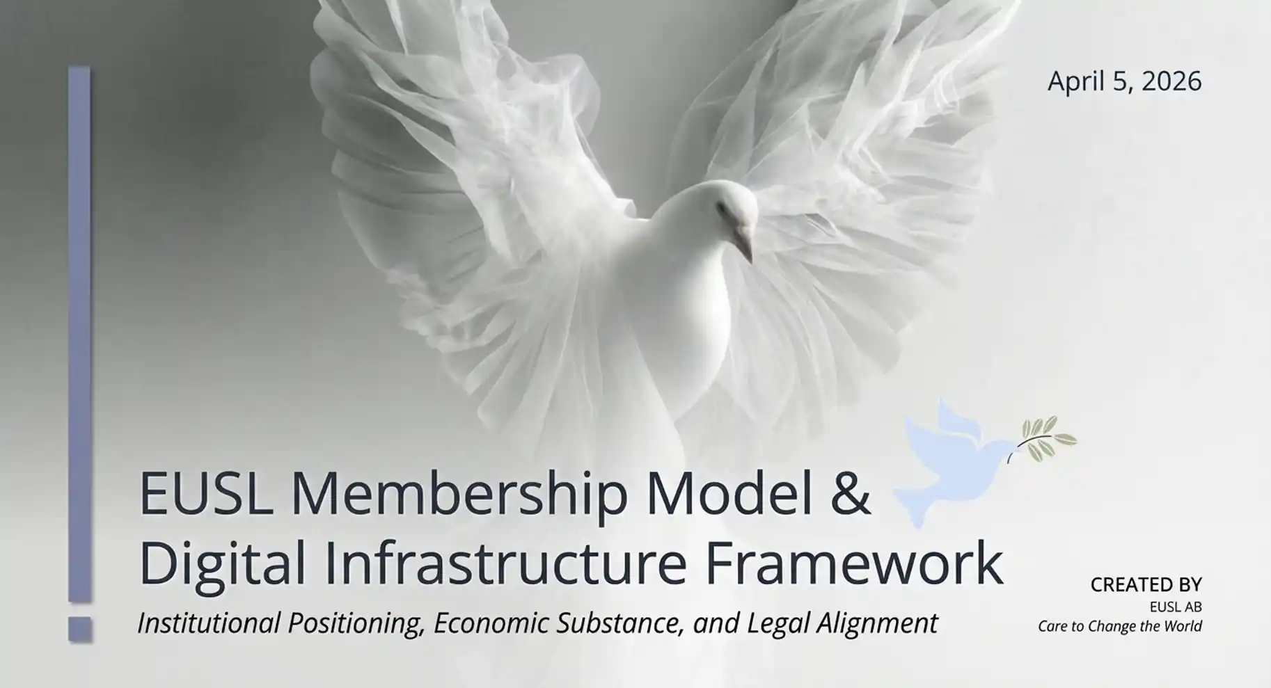 Presentation explaining the EUSL Sovereign Membership Federation and its governance and participation structure.